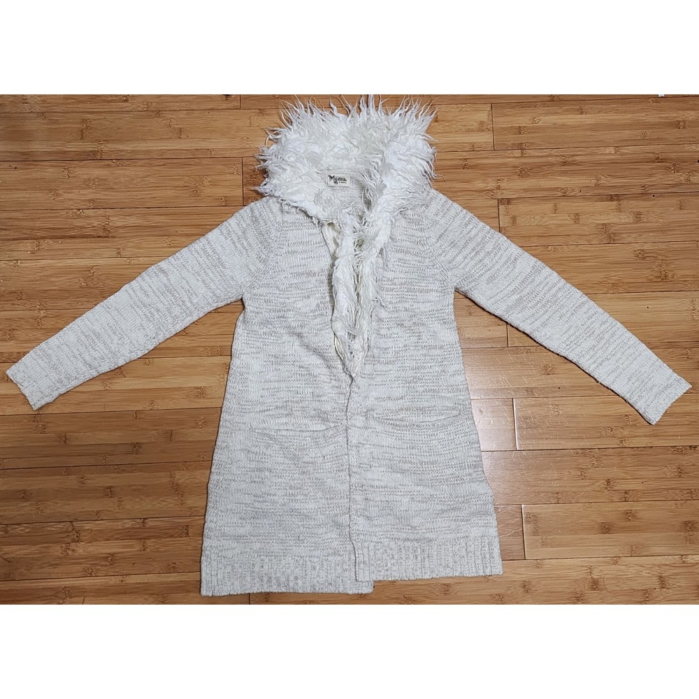 Show Me Your Mumu Roadie Sweater XS Sherpa Trim Pralines & Cream Cardigan MF7951